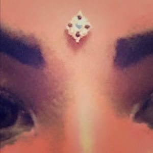 Rose gold 34 gauge threaded piercing diamond turq